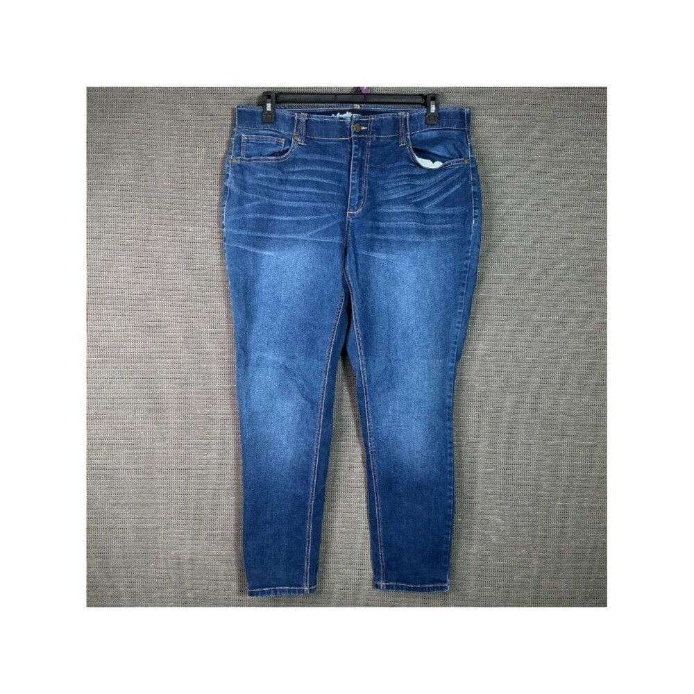Blue Tulip Magic Waistband Plus Size 18W Womens Dark Wash Denim Skinny Jeans